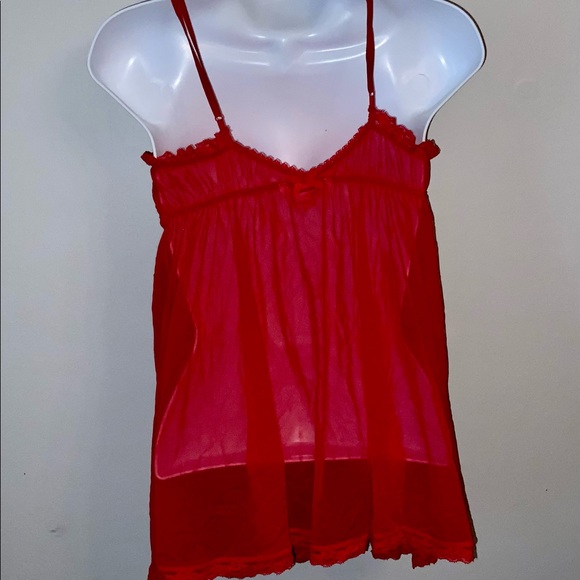 Victoria’s Secret Red Sheer Babydoll Nightie Sz M - Picture 7 of 8